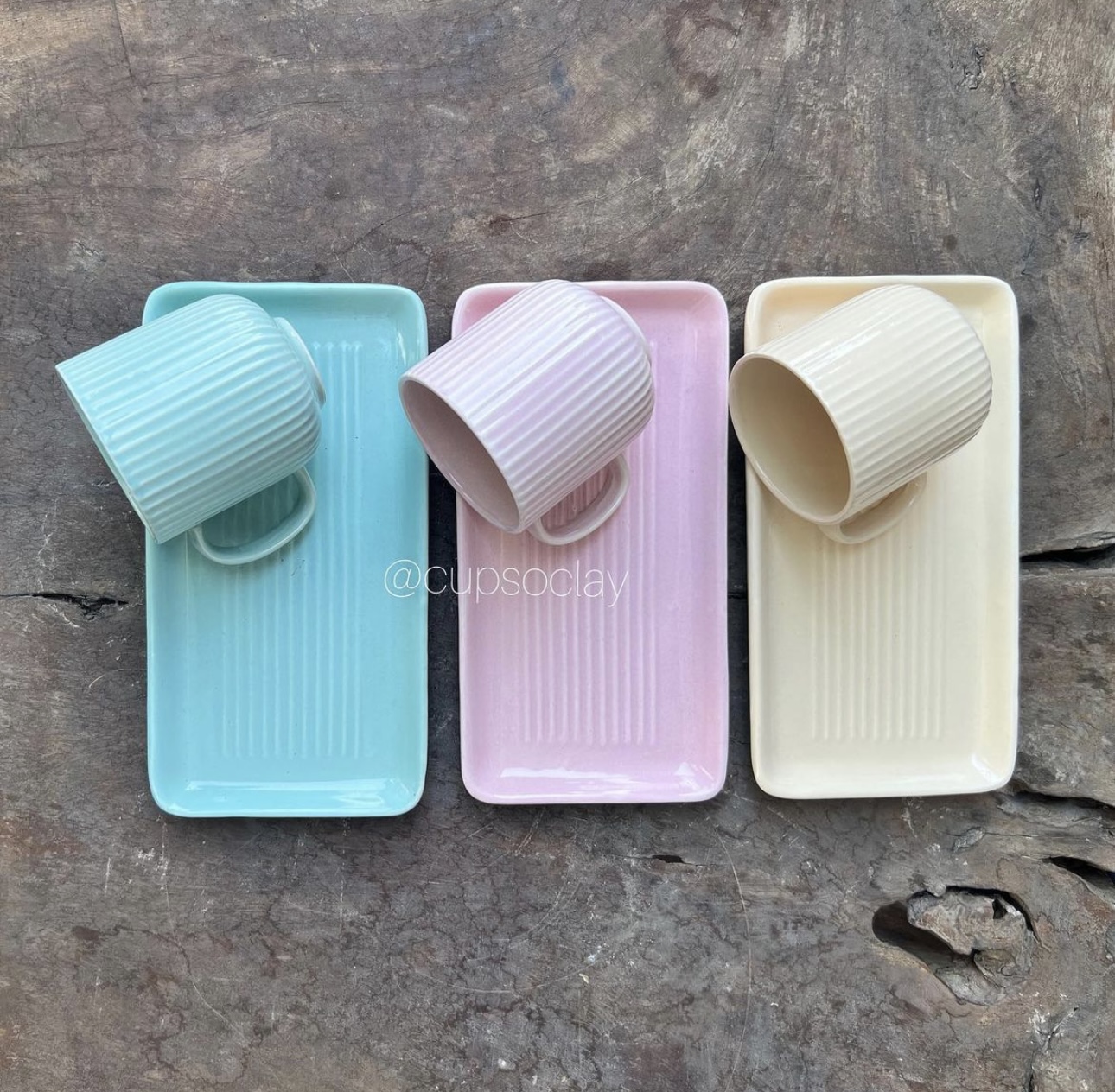 Pastel Mug & Tray Set